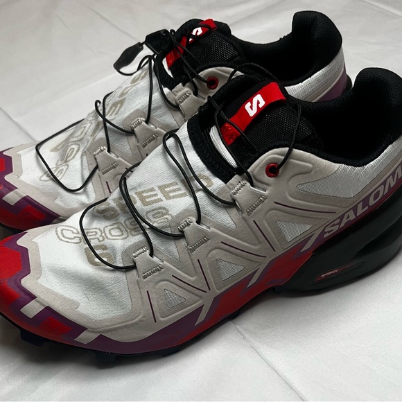 SALOMON SPEEDCROSS 6 (WHITE/SPARKLING GRAPE/FIERY RED) WOMEN'S SHOES | 7 - Picture 3 of 12